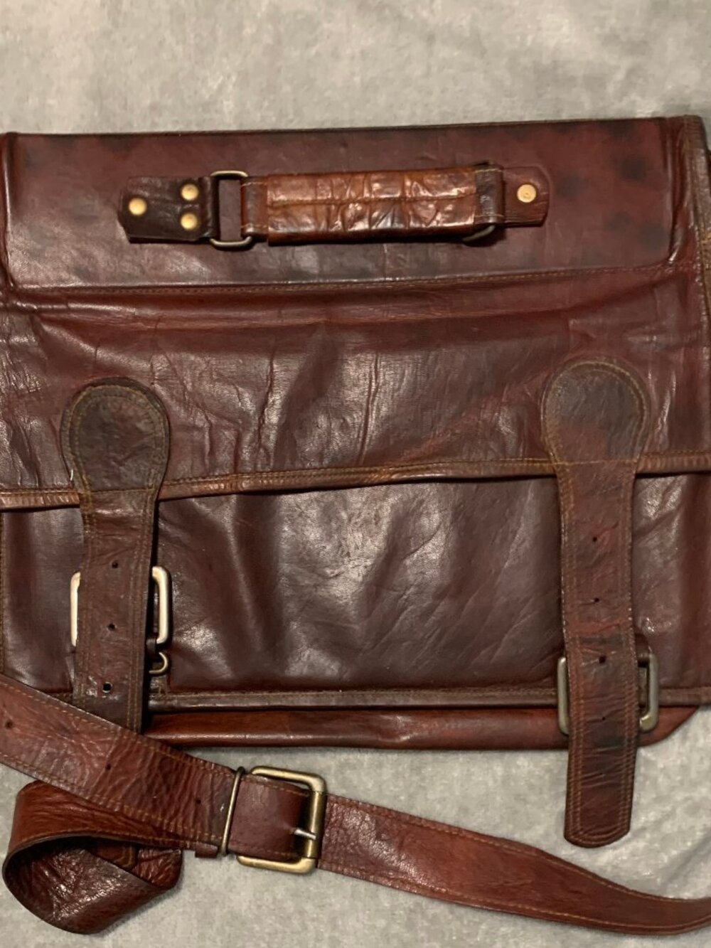 Vintage Leather Saddlebag. The Great Seal of the State of Oklahoma, 1907
